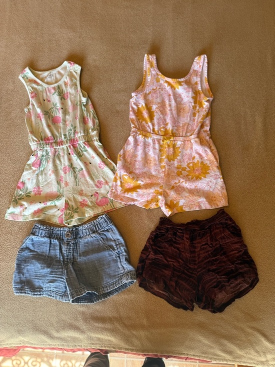 Old Navy Cat & Jack & Wonder Nation Other - Bundle Girls Pink & Yellow Floral Romper With Shorts